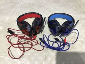 Lot of (2) Over-Ear Gaming Headphones 