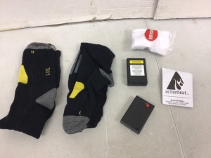 Battery-Operated Heated Socks, L/XL, Powers Up, Appears New