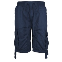 Large Lot (Approx. 50 Pair) of&nbsp;Scoop Men's Elastic Waist Drawstring Multi Pocket Cotton Cargo Shorts, Navy. Various Sizes. New.&nbsp;