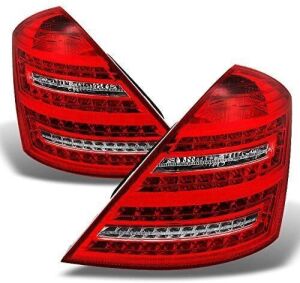 Mercedes Benz W221 S Class Red Clear Full LED w/Amber LED Signal Tail Lights