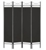 4-Panel Folding Privacy Screen Room Divider Decoration Accent, 6ft, Black, Appears New