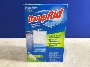 Case of (6) Damp Rid Moisture Absorber Hanging Bag, 3 Pack 