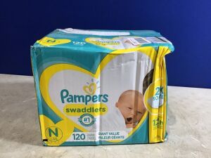 Pampers Swaddlers Baby Diapers, Newborn, 120 ct 