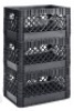 Muscle Rack PMK24QTB-3 24 Quart 3 Pack Black Heavy Duty Rectangular Stackable Dairy Milk Crates, 11" Height, 19" Width. Appears New