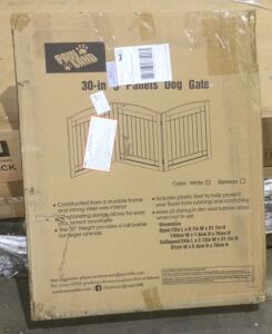 Pawland 30" 3 Panel Dog Gate, White 