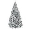 Snow Flocked Hinged Artificial Christmas Tree with Metal Stand