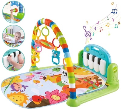 Play Mat Activity Gym with Kick Piano Keyboard, Baby Jungle Gym Mat