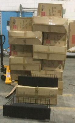 Pallet of (17) Sets of Under-Furniture Heavy Duty Wire Drawers w/ Black Upholstered Front, Wheel on Bottom - Originally for Sofa Bed 