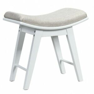 Modern Dressing Makeup Stool with Concave Seat, Rubberwood Legs