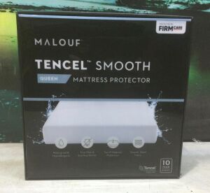 Malouf Tencel Smooth Queen Mattress Protector, Waterproof, Hypoallergenic