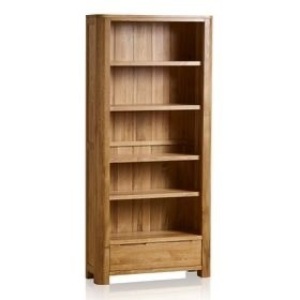 Romsey Natural Solid Oak Tall Bookcase. New with damage. Slat on the back needs attached