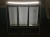 Central Exclusive 69K-123 Sliding Glass Door Merchandiser, White, 3 Doors. Works. Door Needs Repaired in Track