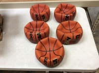 Lot of (5) Wilson 28.5" NCAA Composite Leather Basketballs. Appear New