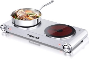 1800W Electric Hot Plate Double Infrared Countertop Stove