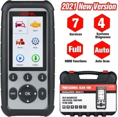 Autel MaxiDiag MD806 Pro OBD2 Scanner&nbsp;with All Systems Diagnosis, Oil Reset, EPB, SAS, BMS, DPF, Throttle A/F, AutoScan (Upgraded Ver. of MD806, MD808). Appears New. Untested E-Commerce Return