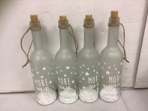 Lot of (4) Lighted Bottles, Works, Appears New