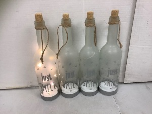 Lot of (4) Lighted Bottles, Works, Appears New