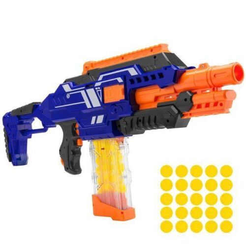 Electric Motorized Soft Foam Ball Rapid Fire Blaster Toy w/Easy Access Magazine, 25 Balls
