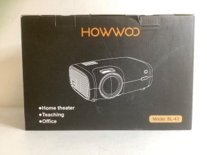 Howwoo Multimedia Projector, Untested, Missing Cord, E-Comm Return