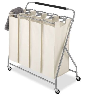 Case of (3) Whitmor Easy-Lift 4-Bag Quad Laundry Sorters
