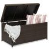 Indoor/Outdoor Wicker Storage Box w/ Steel Frame, Lift-Up Top - 136 Gallons. Appears New