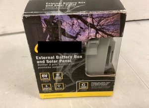 External Battery Box & Solar Panel, Untested, Appears New