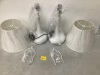 Set of (2) White Lamps w/ USB Plug