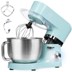 6.3qt 660W 6-Speed Tilt-Head Stainless Steel Kitchen Mixer w/ 3 Attachments, Splash Guard