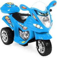6V Electric 3-Wheel Motorcycle Ride On, LED Lights/Sound, Storage, Blue. Appears New