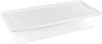 Homz Snaplock Clear Storage Bin with Lid, Large-41 Quart, White, 2 Pack