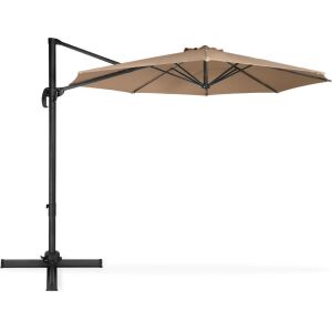 10ft 360-Degree LED Cantilever Offset Hanging Market Patio Umbrella w/Easy Tilt