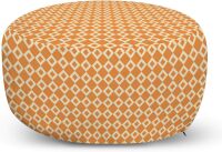 Lunarable Orange Ottoman Pouf