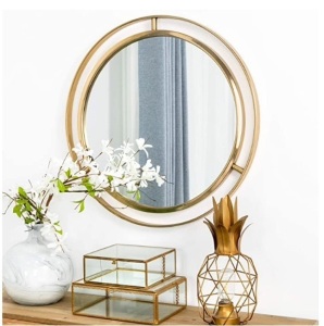 Glitzhome 24" Decorative Wall Mirrors, Gold, Appears New