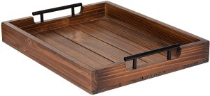 Wood Serving Tray with Handles by Cozy Décor