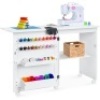 Folding Sewing Table Multipurpose Craft Station & Side Table w/ Wheels. New Blemish (see pictures)