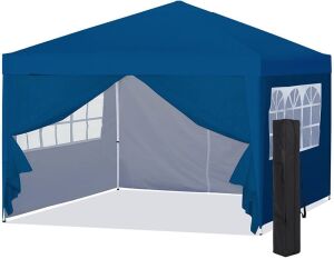 10x10ft Lightweight Portable Instant Pop Up Canopy Shade Shelter Gazebo Tent w/Carry Case and Side Walls