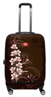 Nuki Front Accessible Spinner Luggage, Brown with Orchids, 24" - Appears New with Minor Cosmetic Damage (See Pics)