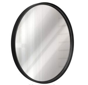 Black Round Wall Mirror - 27.5 Inch, Appears New