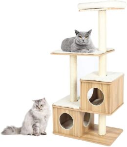 Multi-Tier Wooden Cat Tree Tower 