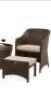 Outdoor Wicker Bistro Chair with Ottoman & Side Table&nbsp;