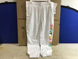 Case of (6) Womens Stay Happy Graphic Jogger Pants, XL 