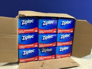 Case of (9) Ziploc Gallon Storage Bags, 38 ct 