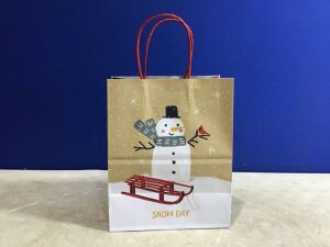 Case of (24) Wondershop Snowman Holiday Gift Bags 