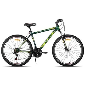 Hiland 27.5 Inch Mountain Bike with 21 Speed Suspension Fork V Brake Bicycle Green 17 Inch Frame. Appears New