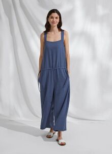 Blue Drawstring Jumpsuit