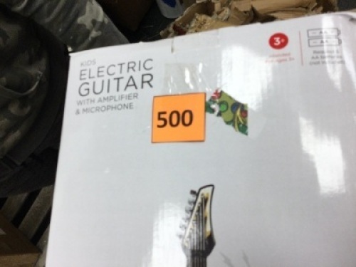Kids Electric Guitar Toy Play Set w/ 6 Songs, Microphone, Amp
