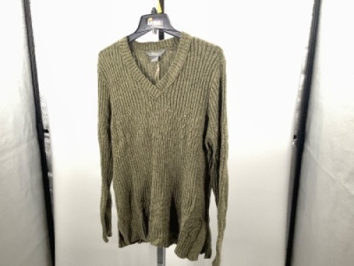 Natural Reflections Women's Cable V Neck, Large, Appears New