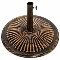 50lb Round Heavy-Duty Cast Iron Rustic Patio Umbrella Base