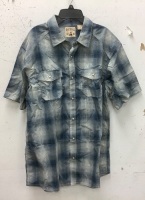 RedHead Mens Short Sleeve Button Down Shirt, L, E-Commerce Return