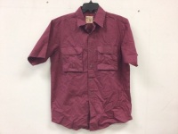 Red Head Mens Short Sleeve Button Down, Medium, E-Comm Return